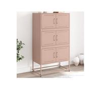 vidaXL Buffet 846489 - acier 68,5 x 38,5 x 123,5 cm - rose