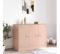 Buffet rose - vidaXL - 99x39x73 cm - acier - 3 portes - 6 compartiments - Facile à nettoyer - Capacité 90 kg - Poignées 90281