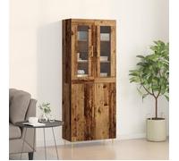 Buffet rustique - vidaXL - Bois massif - 4 portes - Marron - 69.5x34x180 cm