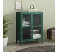 Buffet Säkylä acier verre ondulé 84 x 64 x 35 cm vert sapin _x000D_