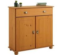 Buffet salle à manger COLMAR L 90 cm en bois massif finition laquée 1 tiroir 2 portes meuble rangement Vernis naturel, Finition cirée/coloris antique G