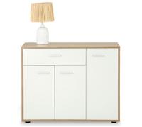 Buffet salle à manger CORALINE L 88 cm en bois - Blanc et sonoma Chêne Sonoma/Blanc G