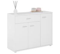 IDIMEX Buffet Salle à Manger CORLAINE L 88 cm Blanc avec 1 tiroir et 3 Portes, bahut Bas, Meuble de Rangement Style Moderne, Commode vaisselier 88 x 70 x 30 cm