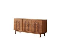 Buffet Salle a Manger Meuble de Rangement pour Salon en Bois Massif 180x42x80cm, Banc d'Entrée Entièrement Assemblé pour Salon Cuisine Bahut