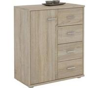 IDIMEX Buffet Salle à Manger Oscar L 60 cm en Bois Coloris chêne Sonoma avec 4 tiroirs et 1 Porte, Meuble de Rangement Surface résistante aux éraflures