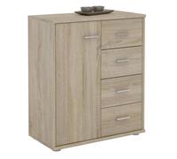 IDIMEX Buffet Salle à Manger Oscar L 60 cm en Bois Coloris chêne Sonoma avec 4 tiroirs et 1 Porte, Meuble de Rangement Surface résistante aux éraflures