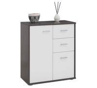 IDIMEX Buffet Salle à Manger Remy L 60 cm Coloris Gris et Blanc avec 2 Portes et 2 tiroirs bahut Bas Meuble de Rangement Style Moderne Commode vaisselier 60 x 70 x 30 cm