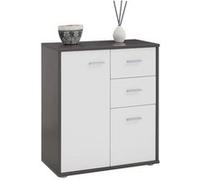 IDIMEX Buffet Salle à Manger Remy L 60 cm Coloris Gris et Blanc avec 2 Portes et 2 tiroirs bahut Bas Meuble de Rangement Style Moderne Commode vaisselier 60 x 70 x 30 cm