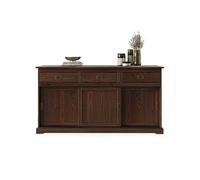 Buffet salle à manger SAVONA L 160 cm en bois massif coloris noyer 3 portes coulissantes et tiroirs meuble
