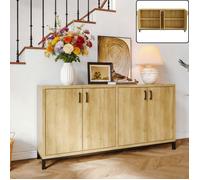 Buffet Salon Bois - Buffet Bas Moderne en Bois avec 2 Étagères Réglables - Armoire Latéraux 4 Portes - pour Cuisine/Salle à Manger