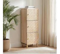 Buffet salon séjour, meuble de rangement bois de manguier massif - naturel - Commode Et Enfilade - 40 x 33 x 110 cm &852571