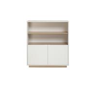 Buffet scandinave blanc et finition bois clair 2 portes L100 cm LEANA