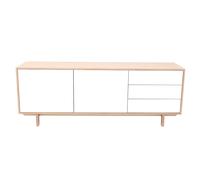 Buffet scandinave bois et blanc 2 portes 3 tiroirs L195cm SID -
