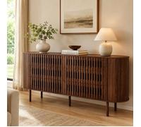Buffet scandinave décor bois noyer. buffet bas. vaisselier. avec 6 tiroirs 160x40x70 cm