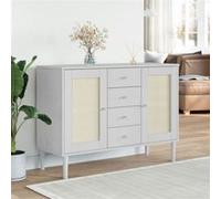 vidaXL Buffet SENJA aspect rotin blanc 112x40x80cm bois massif de pin 358026