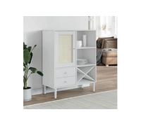 vidaXL Buffet SENJA aspect rotin blanc bois massif de pin 90×40×112 cm