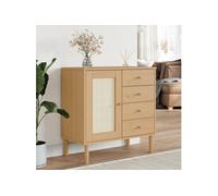 vidaXL Buffet SENJA aspect rotin marron 80x40x80 cm bois massif de pin 358037