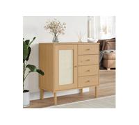 vidaXL Buffet SENJA aspect rotin marron 80x40x80 cm bois massif de pin Marron G