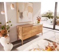 Buffet Simcha 145 cm acacia naturel 2 portes 3 tiroirs