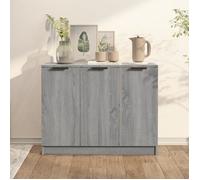 vidaXL Buffet Sonoma - 90,5x30x70 cm - Bois d'ingénierie - 3 portes - Contemporain - Gris