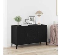 vidaXL Buffet en chêne noir – 2 tiroirs, 2 étagères – Design moderne – 100 x 36 x 60 cm