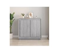 Vidaxl Buffet Sonoma Gris 80x34x75 Cm Bois D'ingénierie Marron