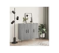 Vidaxl Buffet Sonoma Gris 90x34x80 Cm Bois D'ingénierie Gris