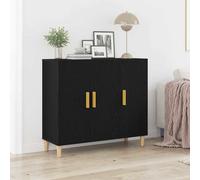 vidaXL Buffet contemporain Chêne noir, 3 portes, finition mate, grand espace de stockage