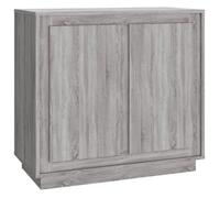 Buffet sonoma gris - Meuble de salon - 80x34x75 cm - 4 portes - Style classique - Intemporel
