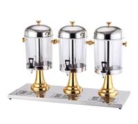 Buffet Stainless Steel Juice Tripod Single Double Head Refrigeration Beverage Machine Transparent Cold Drink Machine(F)
