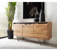 Buffet Stonegrace 147x45 cm acacia nature 3 portes tronc d'arbre