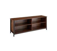 MEUBLE TV - TECTAKE - Étagère pour téléviseur NAVAN avec 2 Etagères réglables en Bois et Acier 147 x 41 x 605 cm - Bois Foncé