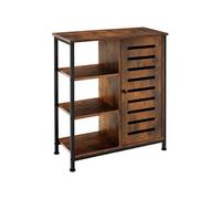 Buffet - TECTAKE - Buffet de cuisine en acier et bois avec 2 étagères réglables et portes magnétique 71 x 32 x 82 cm - Bois foncé