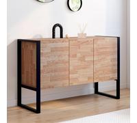Buffet Surélevé 114 Cm Ottawa 3 Portes Bois Et Noir Design Industriel - Idmarket Noir