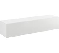 Buffet suspendu Evaton Blanc brillant Armoire suspendue 140x33x30cm Meuble-paroi avec 2 étagères TV Lowboard Console suspendue [en.casa]