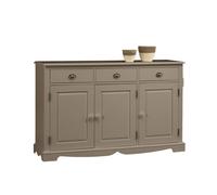 Buffet Taupe Style Anglais 3 Portes 3 Tiroirs 4 Niches L 146.6 H 89.6 P 42.5 cm - L 146.6 x l 42.5 x H 89.6 cm