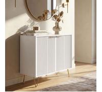 Buffet Trondi 75 x 80 x 40 cm blanc couleur laiton