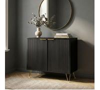 Buffet Trondi 75 x 80 x 40 cm noir couleur laiton