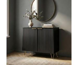 Buffet Trondi 75 x 80 x 40 cm noir couleur laiton