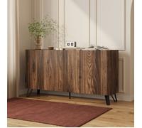 Buffet Trorlon 160 x 40 x 83 cm effet noyer travertin noir
