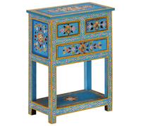 vidaXL Buffet avec tiroirs en bois massif de manguier, turquoise peint à la main