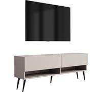 Buffet TV 140 cm Cachemire, pieds noirs inclinés, 140 × 32 × 52 cm