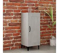 Buffet TV Gris Béton Moderne avec Porte, Meuble de Rangement Élégant pour Salon et Salle à Manger, en Bois d'Ingénierie Durable 34.5x34x90 cm, Installation Facile