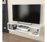 Buffet TV suspendu 'Yrela' avec passages de câbles 120 x 30 x 26 cm Blanc