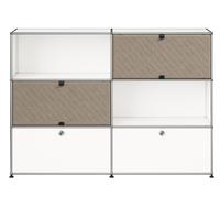 Buffet USM Haller M66 avec panneaux souples - Blanc pur-taupe - USM HALLER QS M66 24_92 ORDER