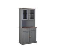 AltoBuy Melina - Buffet Vaisselier 4 Portes 2 Tiroirs Coloris Gris