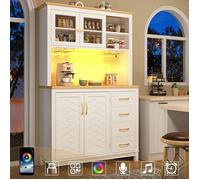 Buffet / Vaisselier - MINIMAL - MINIMAL - 4 portes - Réglette LED contrôlable via application - Système anti-bascule