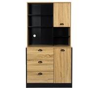Buffet Vaisselier Multi-Rangement Aspect Bois - DINAJ - ALTOBUY Marron G