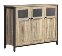 Buffet - VASAGLE - Style industriel - 3 portes - Marron turquoise et noir d'encre
