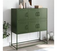 Buffet vert olive 100,5x39x107 cm acier Vert G